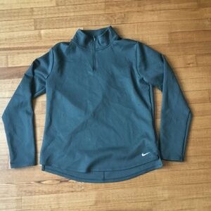 Nike Therma Fit Womens L Quarter Zip Turtle Neck Activewear Running Green Shirt